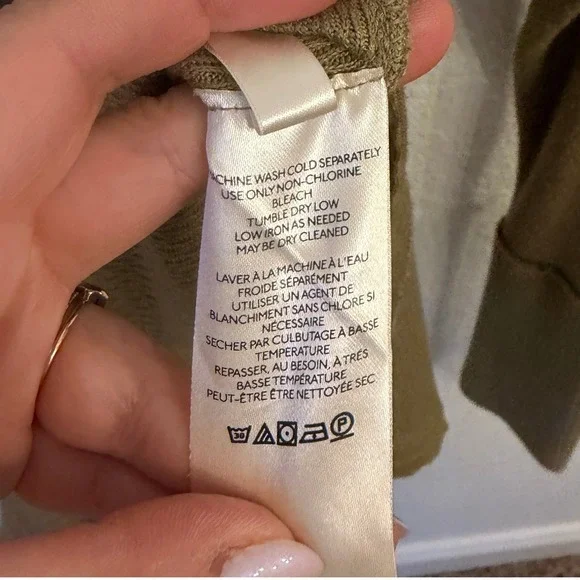 We The Free Thermal Top XS Olive Green Waffle Knit Grunge Indie Oversized Tunic - Picture 8 of 11